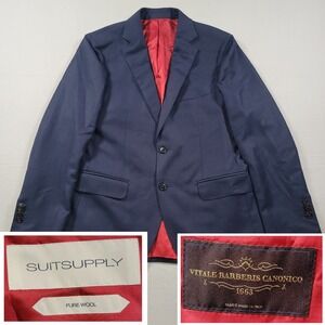 Suitsupply Sienna Suit Jacket Mens 38S Vitale Barberis Canonico‎ Wool Navy